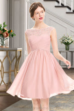 Load image into Gallery viewer, Robin A-line Scoop Knee-Length Chiffon Tulle Homecoming Dress With Beading Ruffle XXCP0020594