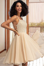 Load image into Gallery viewer, Salome A-line Square Knee-Length Chiffon Homecoming Dress With Beading Sequins XXCP0020575