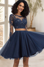 Load image into Gallery viewer, Denisse A-line Scoop Short/Mini Tulle Homecoming Dress XXCP0020573