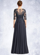 Load image into Gallery viewer, Nia A-line V-Neck Floor-Length Chiffon Lace Mother of the Bride Dress With Pleated Sequins XXC126P0021880