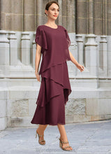 Load image into Gallery viewer, Claire A-line Scoop Tea-Length Chiffon Mother of the Bride Dress XXC126P0021886