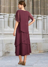 Load image into Gallery viewer, Claire A-line Scoop Tea-Length Chiffon Mother of the Bride Dress XXC126P0021886