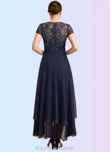 Load image into Gallery viewer, Gabrielle A-line Scoop Illusion Asymmetrical Chiffon Lace Mother of the Bride Dress With Sequins XXC126P0021902