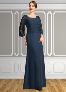 Hortensia Trumpet/Mermaid Square Floor-Length Chiffon Lace Mother of the Bride Dress With Pleated XXC126P0021915