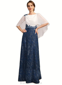 Bella A-line Scoop Floor-Length Chiffon Lace Sequin Mother of the Bride Dress With Pleated XXC126P0021919