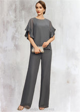 Load image into Gallery viewer, Penelope Jumpsuit/Pantsuit Separates Scoop Floor-Length Chiffon Mother of the Bride Dress XXC126P0021940