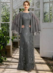 Margaret Sheath/Column Scoop Floor-Length Chiffon Lace Mother of the Bride Dress With Beading Sequins XXC126P0021962
