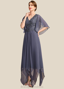 Toni A-line V-Neck Floor-Length Chiffon Lace Mother of the Bride Dress With Sequins XXC126P0021963