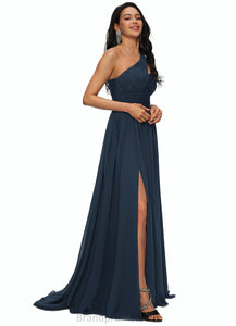 Giselle A-line Asymmetrical Sweep Train Chiffon Prom Dresses With Pleated XXCP0022212