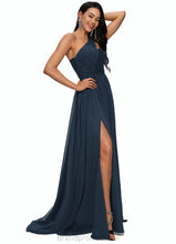 Load image into Gallery viewer, Giselle A-line Asymmetrical Sweep Train Chiffon Prom Dresses With Pleated XXCP0022212
