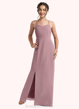 Load image into Gallery viewer, Priscilla A-Line Chiffon Floor-Length Junior Bridesmaid Dress dusty rose XXCP0022856