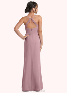 Priscilla A-Line Chiffon Floor-Length Junior Bridesmaid Dress dusty rose XXCP0022856