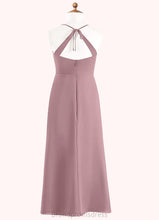 Load image into Gallery viewer, Priscilla A-Line Chiffon Floor-Length Junior Bridesmaid Dress dusty rose XXCP0022856