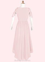 Load image into Gallery viewer, Elizabeth A-Line Ruched Chiffon Asymmetrical Junior Bridesmaid Dress Blushing Pink XXCP0022862