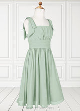 Load image into Gallery viewer, Aubrie A-Line Pleated Chiffon Mini Junior Bridesmaid Dress Agave XXCP0022864