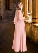 Load image into Gallery viewer, Marissa A-Line Pleated Chiffon Floor-Length Junior Bridesmaid Dress Rosette XXCP0022868