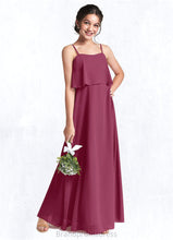 Load image into Gallery viewer, Setlla A-Line Ruched Chiffon Floor-Length Junior Bridesmaid Dress Mulberry XXCP0022874