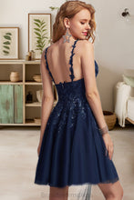 Load image into Gallery viewer, Valentina A-line V-Neck Short/Mini Tulle Homecoming Dress With Sequins XXCP0020548