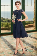 Load image into Gallery viewer, Viola A-line Scoop Knee-Length Chiffon Lace Homecoming Dress With Bow XXCP0020581