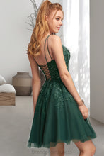 Load image into Gallery viewer, Araceli A-line V-Neck Short/Mini Tulle Homecoming Dress XXCP0020546