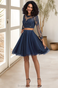 Denisse A-line Scoop Short/Mini Tulle Homecoming Dress XXCP0020573