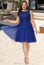 Load image into Gallery viewer, Ada A-line Scoop Short/Mini Chiffon Homecoming Dress With Beading XXCP0020574