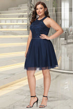 Load image into Gallery viewer, Sariah A-line Scoop Short/Mini Lace Tulle Homecoming Dress With Beading XXCP0020560