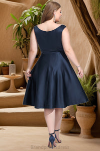Cornelia A-line Scoop Knee-Length Satin Homecoming Dress With Cascading Ruffles XXCP0020595
