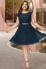 Load image into Gallery viewer, Avery A-line Scoop Knee-Length Chiffon Lace Homecoming Dress With Beading Bow XXCP0020588