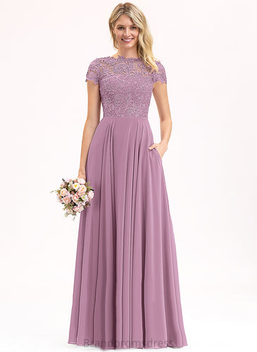 Chiffon Jadyn A-Line Floor-Length Scoop Lace Prom Dresses