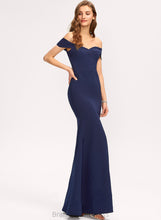 Load image into Gallery viewer, Crepe Stretch Off-the-Shoulder Floor-Length Trumpet/Mermaid Prom Dresses Melissa