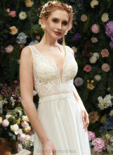 Load image into Gallery viewer, Beatrice Lace V-neck Dress Floor-Length A-Line Wedding Chiffon Sequins With Wedding Dresses