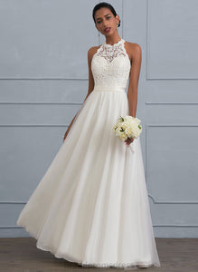 Jaelynn Lace Wedding Tulle Floor-Length Charmeuse Wedding Dresses Dress A-Line
