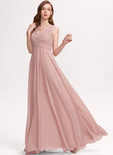 Load image into Gallery viewer, Pleated Chiffon Hedda Prom Dresses Floor-Length With V-neck A-Line