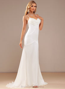 Wedding Lace Chiffon Trumpet/Mermaid V-neck With Sweep Wedding Dresses Train Dress Hana