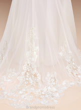 Load image into Gallery viewer, Trumpet/Mermaid Lace Wedding Chiffon Shoulder Cold Court Minnie With Sequins Train Dress Wedding Dresses