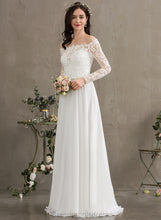 Load image into Gallery viewer, Lace Chiffon Floor-Length Off-the-Shoulder Lia Dress Wedding Dresses Wedding A-Line