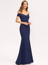 Load image into Gallery viewer, Crepe Stretch Off-the-Shoulder Floor-Length Trumpet/Mermaid Prom Dresses Melissa