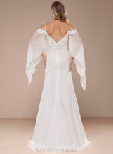 Load image into Gallery viewer, Chiffon Train Lace Wedding Dresses Dress Trumpet/Mermaid Brooklyn Wedding Sweep Shoulder Cold