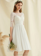 Load image into Gallery viewer, Wedding Dresses Wedding A-Line Sequins With Chiffon Knee-Length Lace Dress Scoop Joy