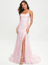 Load image into Gallery viewer, Scoop Lace Tori Train Trumpet/Mermaid Sweep With Prom Dresses Sequins