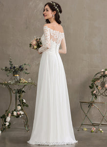 Lace Chiffon Floor-Length Off-the-Shoulder Lia Dress Wedding Dresses Wedding A-Line