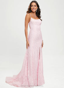Scoop Lace Tori Train Trumpet/Mermaid Sweep With Prom Dresses Sequins