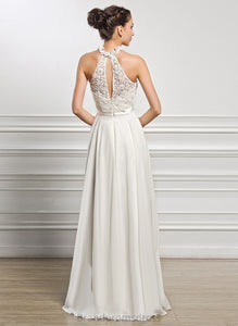 Floor-Length Beading Lace Taniyah Wedding Dresses Dress Sequins With A-Line Chiffon Wedding