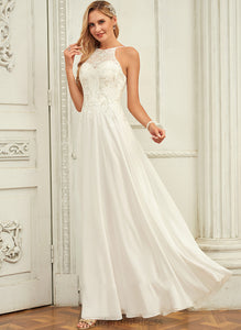 Floor-Length A-Line Dress Rory Lace Chiffon Wedding Dresses Scoop Wedding
