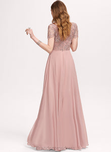 Lace Prom Dresses Floor-Length Brisa Chiffon Scoop A-Line