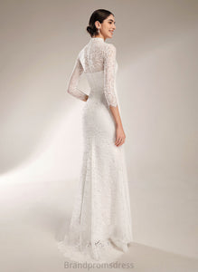 Lace Wedding Dresses Katelyn Wedding Trumpet/Mermaid Neck Train Dress High Sweep