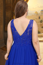 Load image into Gallery viewer, Annalise A-line V-Neck Knee-Length Chiffon Lace Homecoming Dress XXCP0020589