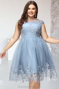 Stella A-line Scoop Knee-Length Lace Tulle Homecoming Dress With Sequins XXCP0020579