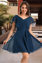 Load image into Gallery viewer, Margaret A-line V-Neck Short/Mini Chiffon Homecoming Dress XXCP0020464